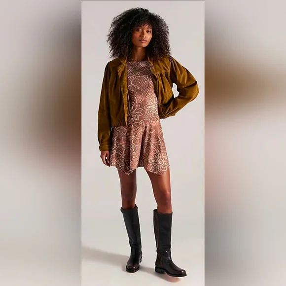 Free People Floral Long Sleeve Mini Dress - Picture 3 of 3